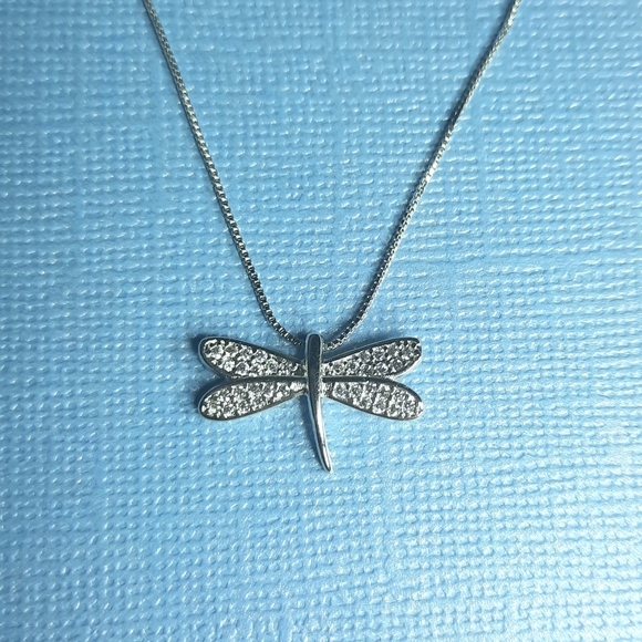 Sterling SILVER Dragonfly Necklace - Picture 3 of 6